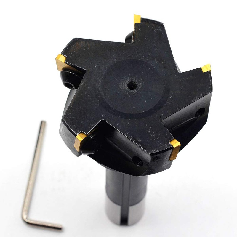 OSCARBIDE Indexable End Mill,R8 Shank,3" Cutting Diameter,6" Overall Length,90 Degree,5