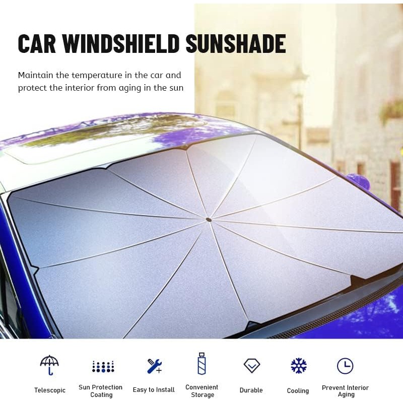 Genérico Parasol Coche Parabrisas Plegable Tipo Paraguas Protector - Bloqueador