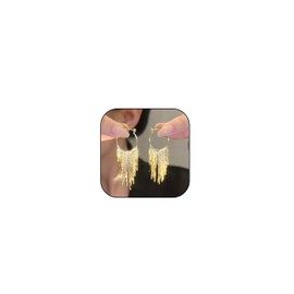 Gold Tassel Earrings for Women Boho Tassel Dangle Earrings Long Fringe Earrings Ear Jackets Front Back Earrings Statement Earrings Prom Dangle Earrings for Wedding Prom Jewelry Gifts(Gold B)