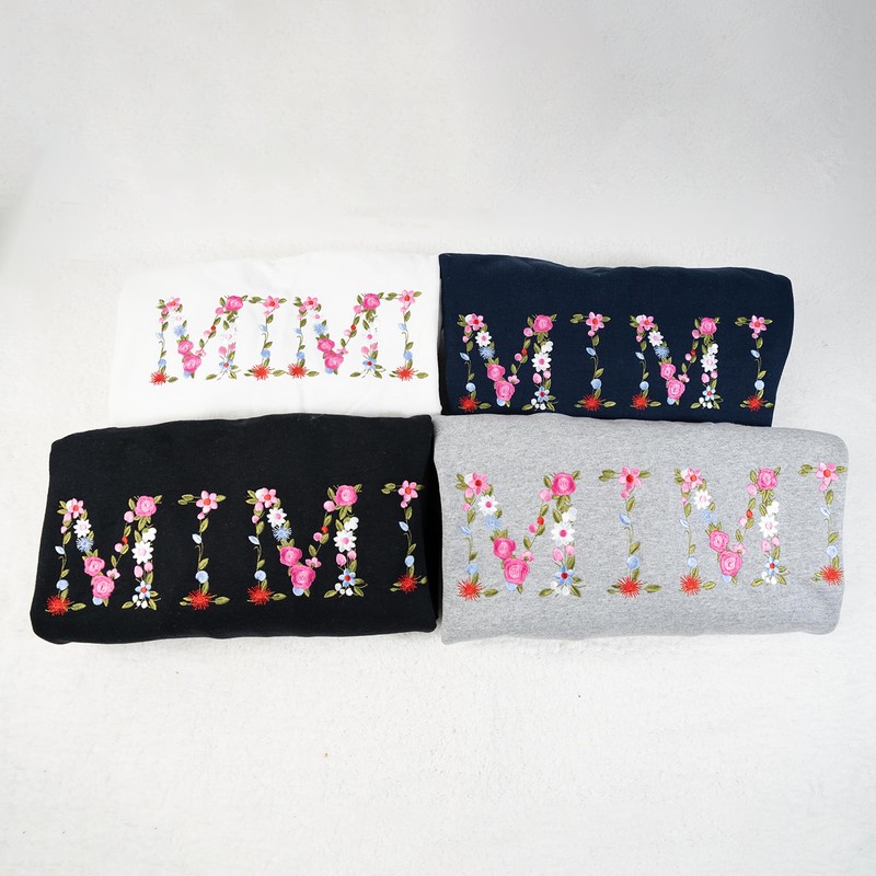 Regamor Embroidery Mimi Sweatshirts For Women Gift Sweatshirt From Grandkids