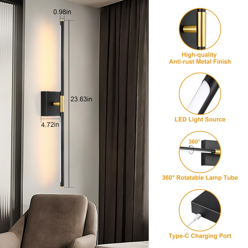 Morauroral Battery Operated Wall Sconces Set of 2, Dimmable Battery