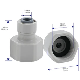 1/4” to 1/2” Male/Female RO Water Filter Fitting Adaptor Quick Push Fit Tap Adaptor Pipe Fittings Connector for Water Purifiers Drinking Fountains Water Filters