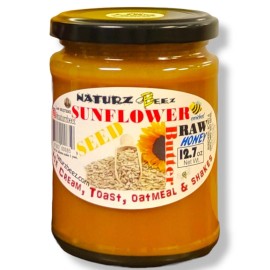 NATURZ BEEZ RAW HONEY with SUNFLOWER SEED BUTTER 12.7oz 360g Pure Raw Linden Honey