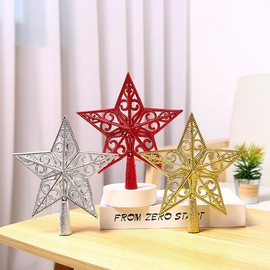 Christmas Tree Topper Crown, Star Christmas Tree Topper, Christmas Tree Topper with Subtle Glitter, Glitter Star Decoration, Glitter, Christmas Tree Topper Star (1 Piece)