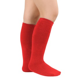 Zando Youth Baseball Socks Red Baseball Socks Boys Soccer Socks Girls Knee High Socks Cotton Long Socks for Girls Kids Outdoor Athletic Socks Seamless Socks Pure Red 10-12 Years
