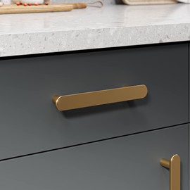 The Hairpin Leg Co. [HLC] Pull Handles - Modern Furniture Hardware - Cupboard Cabinet Handles Drawer Pulls [Bar Trim/165mm/Brushed Brass]