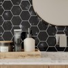 VEELIKE Distressed Black Hexagon Peel and Stick Backsplash 24-Sheets Stick