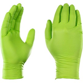 1st Choice Green Nitrile Disposable Gloves Raised Diamond Texture, Case of 1000, Medium, Non-Latex/Food-Safe, Auto, Cleaning