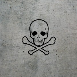 Decal Stickers of Skull and Crossbones (Black) (Set of 2) Premium Waterproof Vinyl Decal Stickers for Laptop Smartphone Car Dirt Bike Wall Room Mason Jar Bathtub Door - BICVER1f68562BLW19Y24