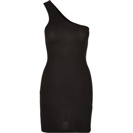 Urban Classics Ladies Rib One Shoulder Dress Ladies Dress Available in Many Different Colours Sizes XS - 5XL, black