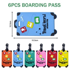 JSTHHTT 6 Stück Kofferanhänger, GepäCkanhäNger FüR Koffer, Silikon Luggage Tag, mit Adressschild Namenschild, FüR GeschäFtsreise, Flugreisen, Paare Hochzeit Reisegeschenk