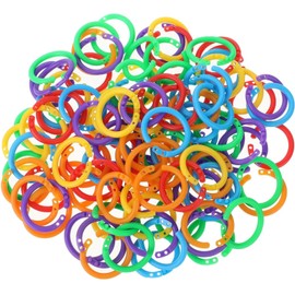 50 Pcs Multi-Color Plastic Binder Rings – 20mm Loose Leaf Book Rings for Cards, Crafts, Scrapbooks, and Keychains, Colorful Knitting Stitch Markers for Crochet, Office and School Organization Tools