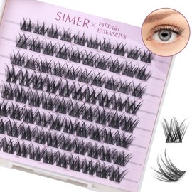 Lash Clusters 80 Pcs Cluster Lashes Natural Look DIY Eyelash Extension Manga Individual Lashes 10-16mm Mixed D Curl Wispy Fluffy Anime Lash Clusters Super Thin Band, Soft & Reusable