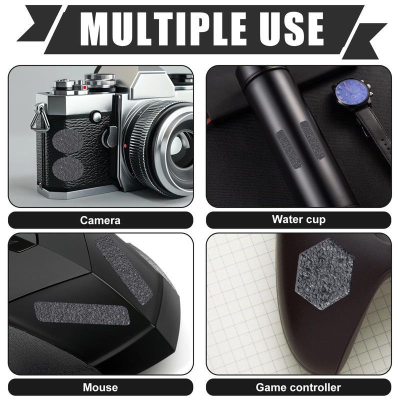 6 Sheets Grey Grip Stickers, Universal Anti-Slip Cell Phone &