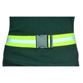 Endura Max Reflectives Reflective Elastic Belt or Sash, Military Heritage Style Glow Belt, Running Walking Motorcycling, Adjustable (Lime Green Ultralight, Regular)