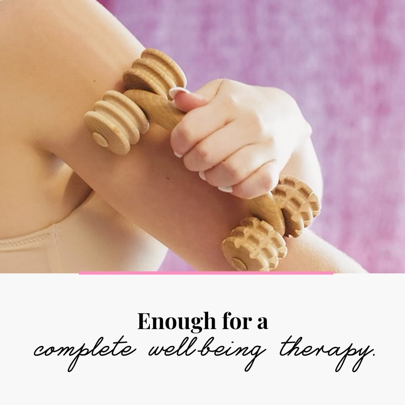 Tuuli Accessories Massage Device Back Neck Shoulder Massage Roller Wooden
