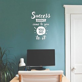 Vinyl Wall Art Decal - Success Doesn't Come to You You Go to It - 24" x 17" - Inspirational Life Quote for Home Bedroom Living Room Office Classroom School Decoration Sticker