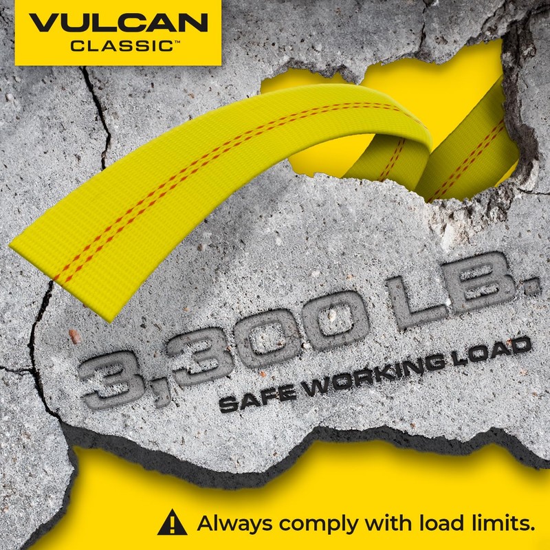 VULCAN Car Tie Down with Snap Hooks - Lasso Style