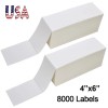 Unbranded 4x6 Fanfold 8000 Thermal Shipping Labels Self Adhesive For