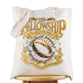 G2TUP Lord Rings Inspired Canvas Tote Bag Hobbit Fans Gift The Fellowship Shoulder Bag Hobbit Movie Merch, The Fellowship, 38cm x 35cm x 9cm