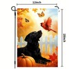 Fall Black Lab Dog Garden Flags for Outside 12x18 Double