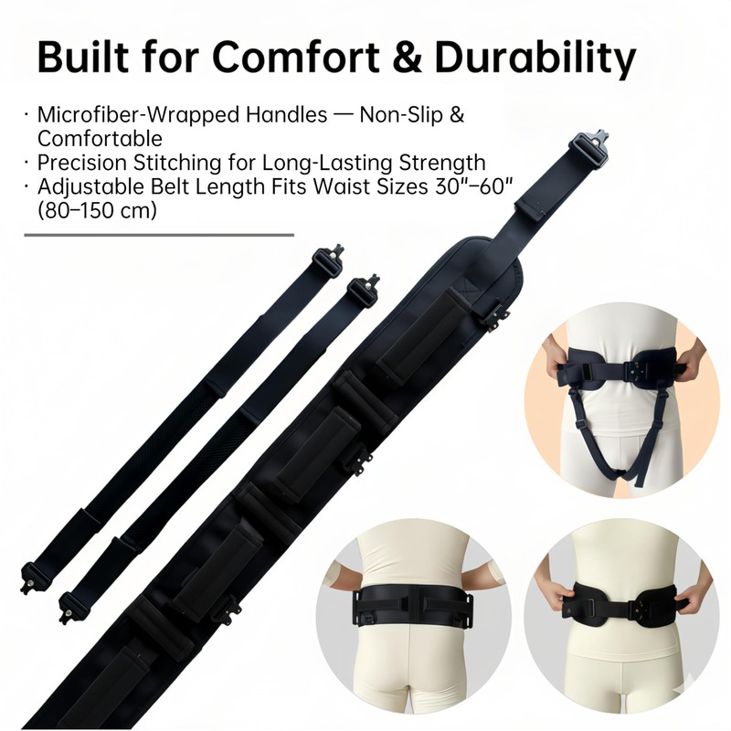 NurtureCare Gait Belt, Upgraded with Metal Buckle & Detachable Leg