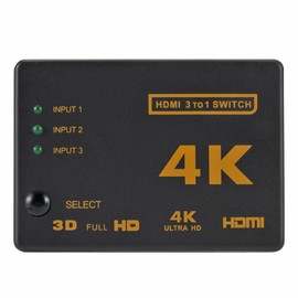 3 in 1 Out HDMI Switch Splitter HDMI Switch Selector 3 Port Box with IR Remote Control HDMI 1.4 HDCP Support 4K*2K HD 3D 1080P