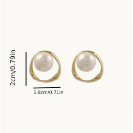 2 Par Elegante Estilo Vintage Pendientes De Perlas