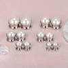Qmcandy 2pcs Stainless Steel Pearl Ear Tunnels Double Flared Screw