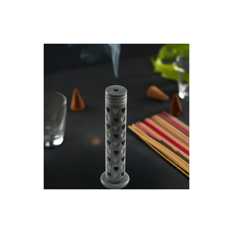 Handcrafted Soapstone Incense Tower – 28cm High – Decorative Incense