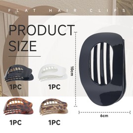 Cosmeria Flat Hair Clamp for Women, Large French Claw Clip In 4 Inches, 18 Teeth Strong Hold, Comfortable for Yoga, Driving and Relaxing