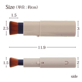 Shishida Seishindo PS-100 Makeup Brush, Sliding Brush, Flat Brush, Approx. 4.7 x 1.2 x 0.8 inches (11.9 x 3 x 2 cm), Beige