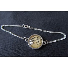 Miniblings Music, Treble Clef, Treble Clef Bracelet, Silver – Fashion Jewellery Handmade – Ladies Girls Charm Bracelet