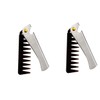 Mikinona 2 Pcs Narrow Tooth Hair Styling Comb for Men Portable Stainless Steel Pp Material Anti-static for Massage Scalp Relief