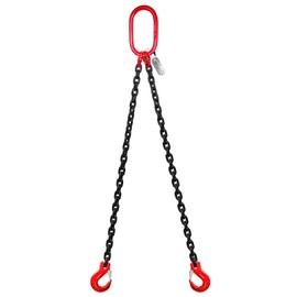 SENKEYFE Chain Sling 5/16 Inch x 5 Ft Lifting Chains Double Leg with Grab Hooks Chain Slings for Lifting 3 Ton Capacity Lifting Slings G80 Alloy Steel Engine Lift Chain for Cargo Security Towing