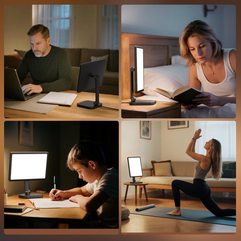 RICIAL Sun Lamp, 12000 Lux UV-Free Light Therapy Lamp with