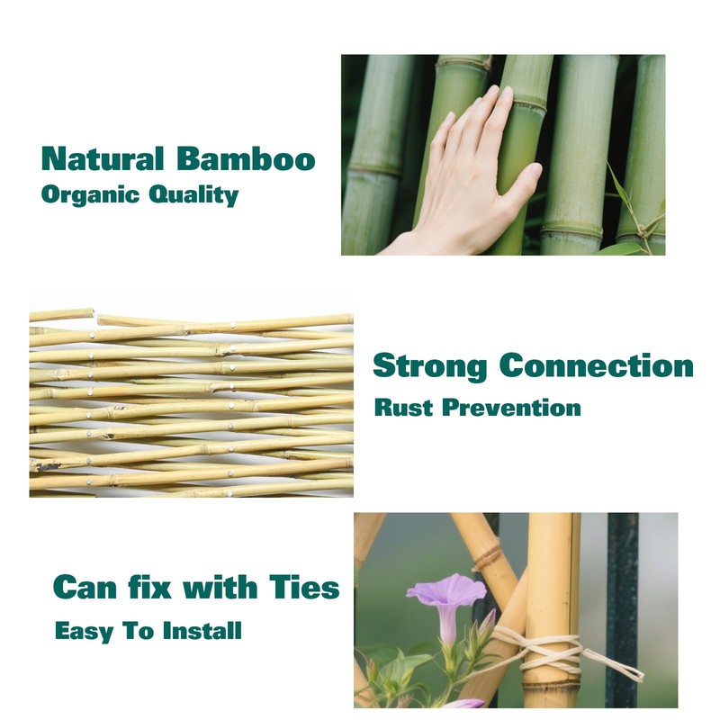 Sprigra Natural Bamboo Trellis, Expandable Fence, Outside Lattice Fence 36x92