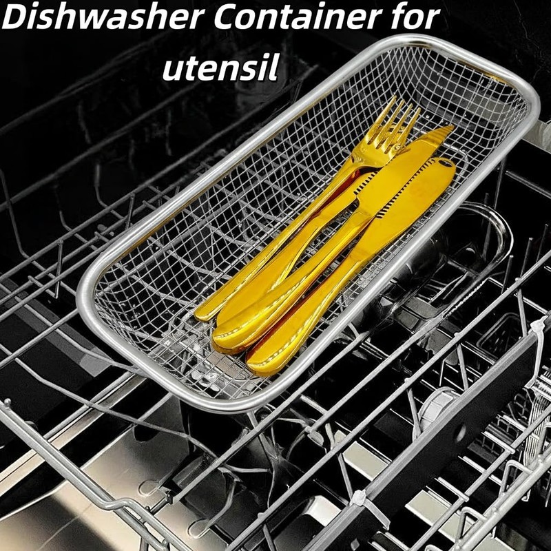 Ceiteo 2Pcs Dishwasher Baskets, Stainless Steel Mesh Drain for Kitchen
