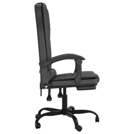 SKM Massage Reclining Office Chair Black Faux Leather (Weight-19KG)-9774