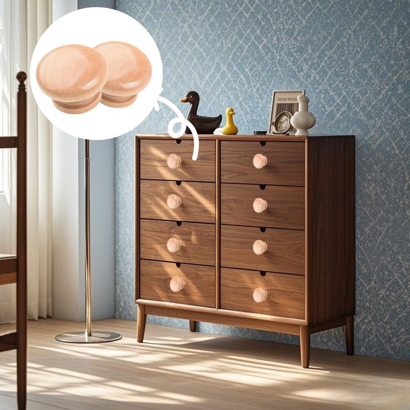 Wooden Handle Pulls Furniture Handles Wooden Cabinet Drawer Round Hardware