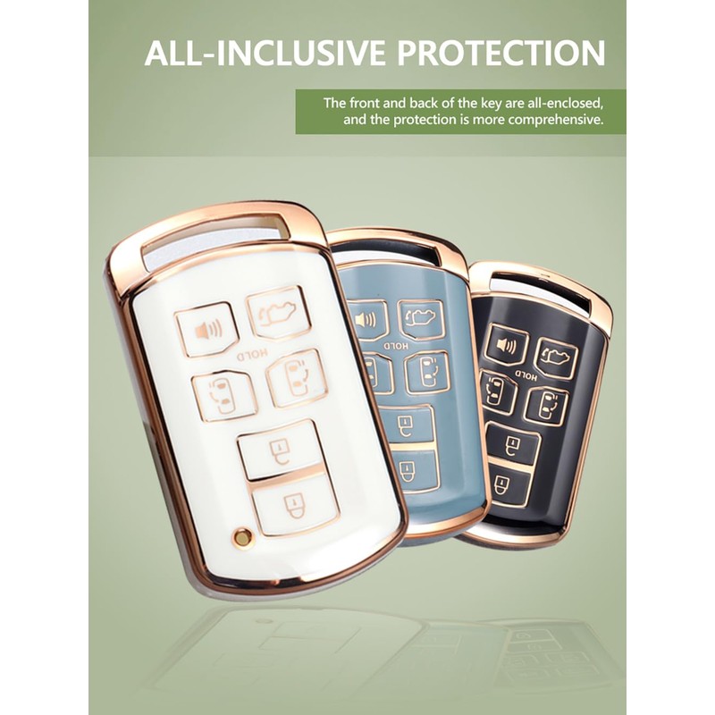 TECART 6 Buttons Soft TPU Remote Smart Key Fob Case