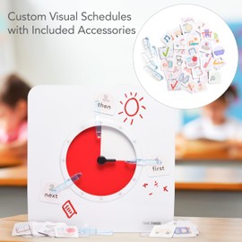 TIME Timer 8 inch Visual Timer with Visual Schedule Package - 60 Minute Kids Desk Countdown Clock with Dry Erase Board, whiteboard Marker, and pecs Cards - for Kids Classroom, Home and Routine Timer