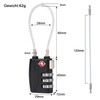 NBYT TSA 3 Digit Combination Lock Steel Wire Diameter 3mm