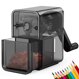 Pencil Sharpener Black, Manual Pencil Sharpener with Stronger Helical Blade to Fast Sharpen for Kids, School, Classroom, Home, Artists, Ideal for No.2/Colored/Art Pencils