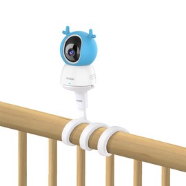 KAWA Baby Monitor Mount, Universal Baby Monitor Mount for Crib, Flexible Baby Monitor Holder, Compatible for All 1/4 Triple Hole Baby Monitor Camera, Without Tools or Wall Damage - White