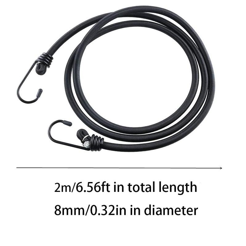 DARENYI 2m Heavy Duty Bungee Cords with Hooks, 4 Pack