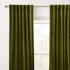 RYB Home Dark Green Curtains 96 inches Long, Plush Velvet