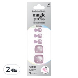 Dashing Diva Magic Press Magnetic Pedi Set Dawn, 2 sets, purple gray / 데싱디바 매직프레스 자석 페디 세트 던, 2세트, 퍼플 그레이