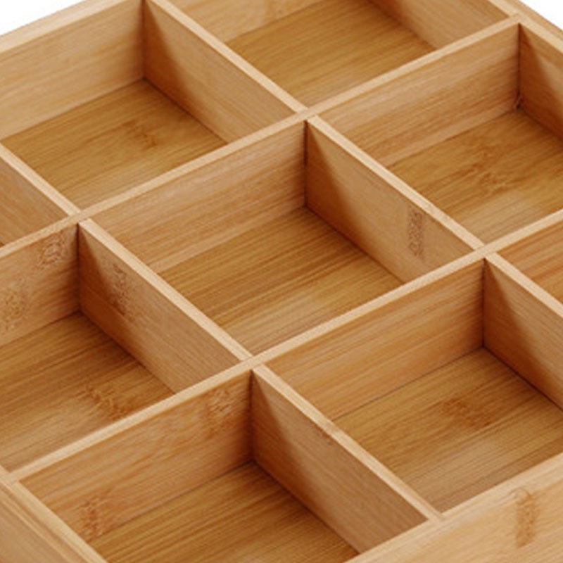 Divided Wooden Tray Multi Compartments Serving Tray for Hot Pot