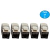 Micro Connectors, CAT6A Shielded Keystone Jack Tool-Less Silver (5-Pack) (FRT-866AST-5)